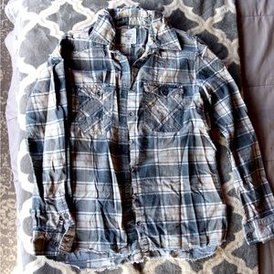 Billabong Gray and Rust Flannel